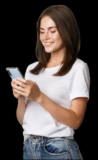 chica señalando arriba